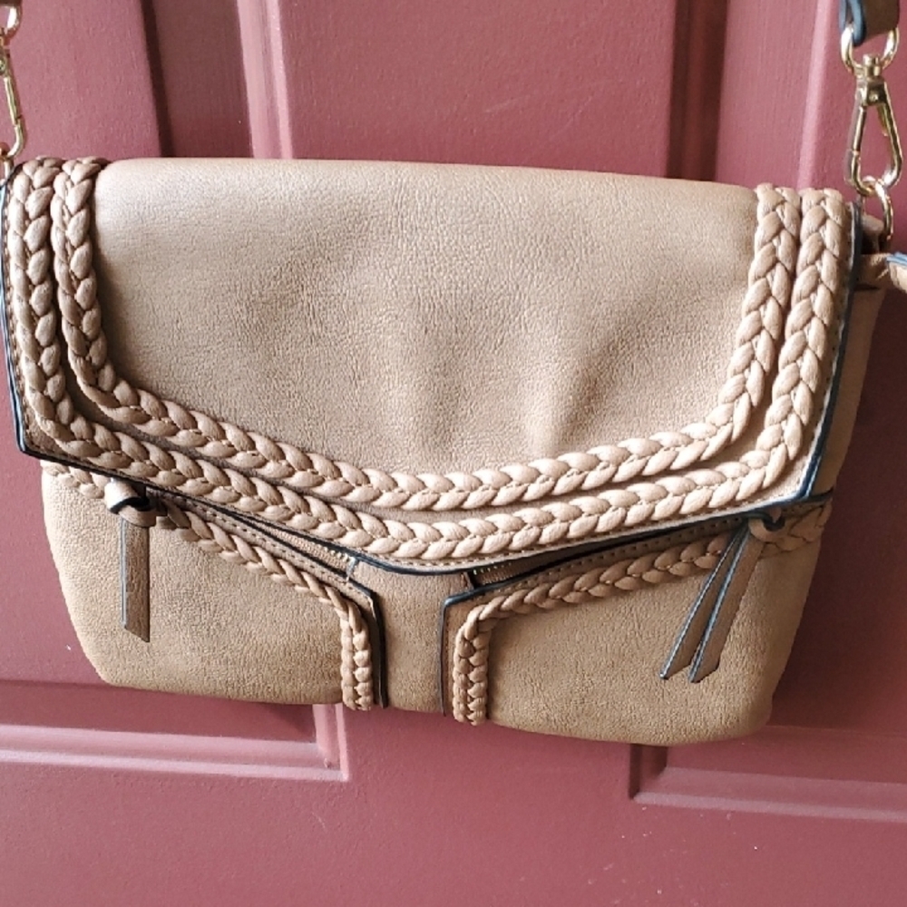 Torrid Tan Braided Crossbody Bag 9 X 11 - Picture 6 of 8